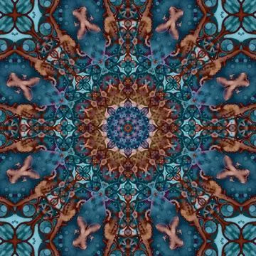 Seamless abstract square pattern. Symmetrical round pattern. Author's pattern Illustrazione stock