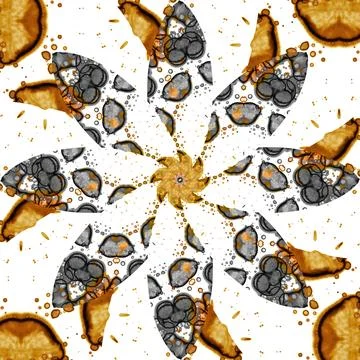 Seamless abstract square pattern. Symmetrical round pattern. Author's pattern Stock Illustration