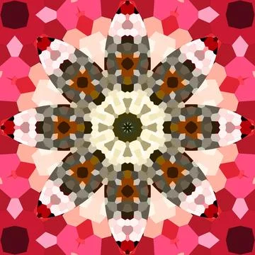 Seamless abstract square pattern. Symmetrical round pattern. Author's pattern Stock Illustration