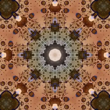 Seamless abstract square pattern. Symmetrical round pattern. Author's pattern Stock Illustration