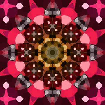 Seamless abstract square pattern. Symmetrical round pattern. Author's pattern Illustrazione stock