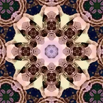 Seamless abstract square pattern. Symmetrical round pattern. Author's pattern 스톡 일러스트