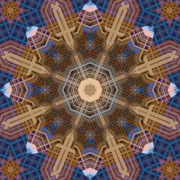 Seamless abstract square pattern. Symmetrical round pattern. Author's pattern 스톡 일러스트