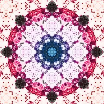 Seamless abstract square pattern. Symmetrical round pattern. Author's pattern Illustrazione stock