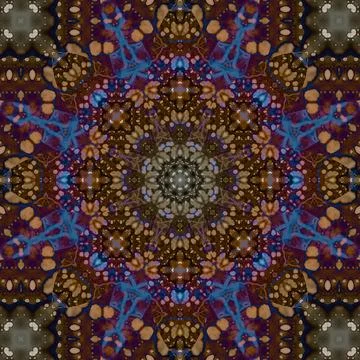 Seamless abstract square pattern. Symmetrical round pattern. Author's pattern 스톡 일러스트