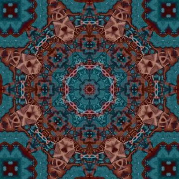 Seamless abstract square pattern. Symmetrical round pattern. Author's pattern Stock Illustration