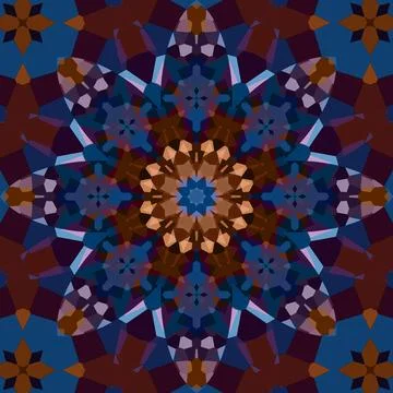 Seamless abstract square pattern. Symmetrical round pattern. Author's pattern Stock Illustration