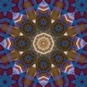Seamless abstract square pattern. Symmetrical round pattern. Author's pattern Stock Illustration