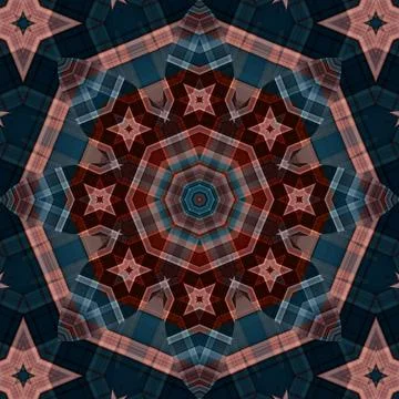 Seamless abstract square pattern. Symmetrical round pattern. Author's pattern Stock Illustration