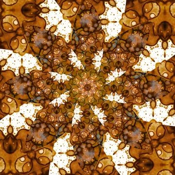 Seamless abstract square pattern. Symmetrical round pattern. Author's pattern Stock Illustration