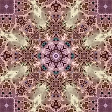 Seamless abstract square pattern. Symmetrical round pattern. Author's pattern Stock Illustration