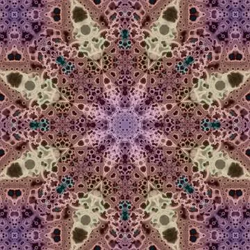 Seamless abstract square pattern. Symmetrical round pattern. Author's pattern Illustrazione stock