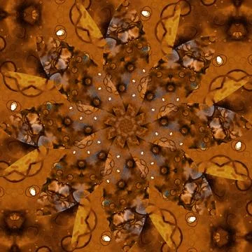 Seamless abstract square pattern. Symmetrical round pattern. Author's pattern Stock Illustration