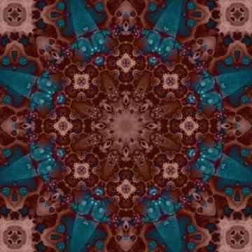 Seamless abstract square pattern. Symmetrical round pattern. Author's pattern Stock Illustration