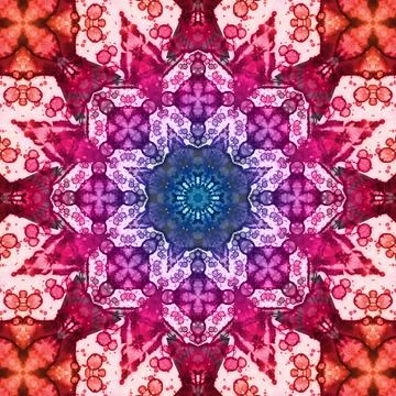 Seamless abstract square pattern. Symmetrical round pattern. Author's pattern Stock Illustration