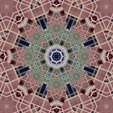 Seamless abstract square pattern. Symmetrical round pattern. Author's pattern Stock Illustration