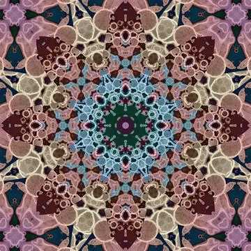 Seamless abstract square pattern. Symmetrical round pattern. Author's pattern Stock Illustration