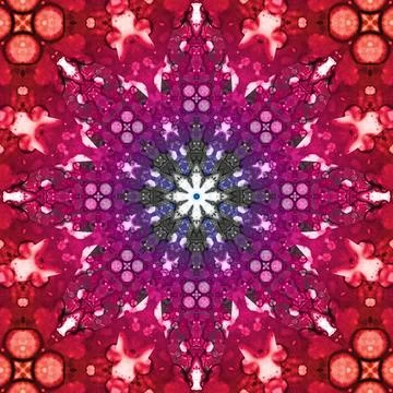 Seamless abstract square pattern. Symmetrical round pattern. Author's pattern Stock Illustration