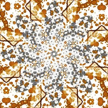 Seamless abstract square pattern. Symmetrical round pattern. Author's pattern Illustrazione stock