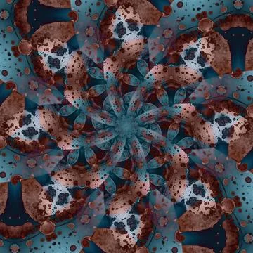 Seamless abstract square pattern. Symmetrical round pattern. Author's pattern Stock Illustration