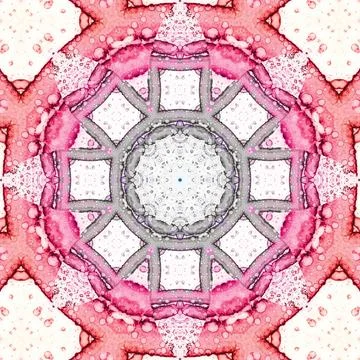 Seamless abstract square pattern. Symmetrical round pattern. Author's pattern Stock Illustration