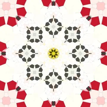 Seamless abstract square pattern. Symmetrical round pattern. Author's pattern Stock Illustration