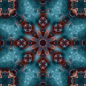 Seamless abstract square pattern. Symmetrical round pattern. Author's pattern 스톡 일러스트