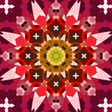 Seamless abstract square pattern. Symmetrical round pattern. Author's pattern Stock Illustration