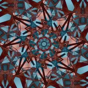 Seamless abstract square pattern. Symmetrical round pattern. Author's pattern Illustrazione stock