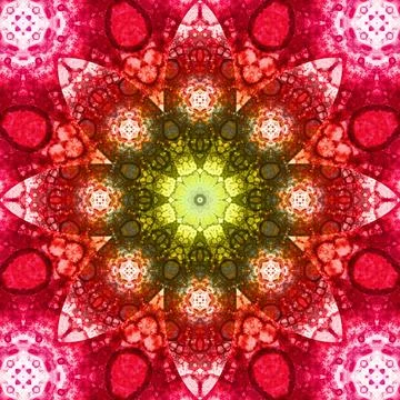 Seamless abstract square pattern. Symmetrical round pattern. Author's pattern Stock Illustration