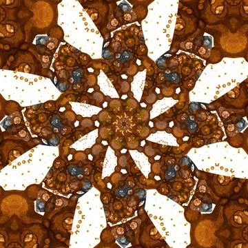 Seamless abstract square pattern. Symmetrical round pattern. Author's pattern Stock Illustration