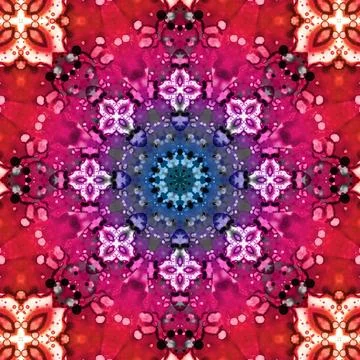 Seamless abstract square pattern. Symmetrical round pattern. Author's pattern 스톡 일러스트