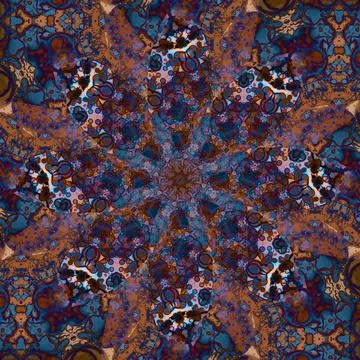Seamless abstract square pattern. Symmetrical round pattern. Author's pattern Stock Illustration
