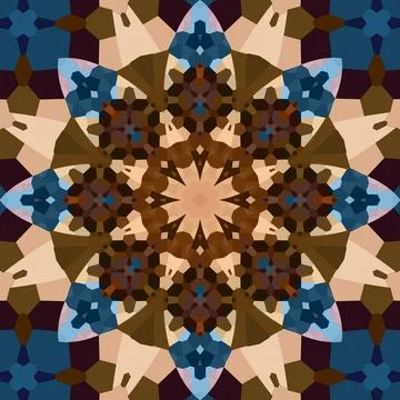 Seamless abstract square pattern. Symmetrical round pattern. Author's pattern Stock Illustration