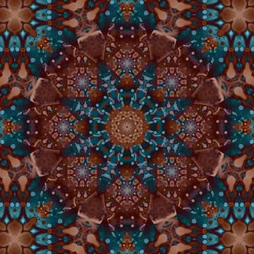 Seamless abstract square pattern. Symmetrical round pattern. Author's pattern Stock Illustration