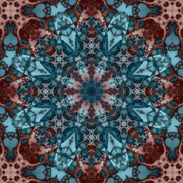 Seamless abstract square pattern. Symmetrical round pattern. Author's pattern Stock Illustration