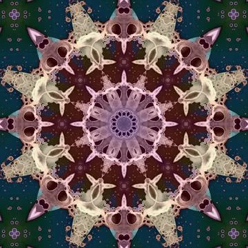 Seamless abstract square pattern. Symmetrical round pattern. Author's pattern Illustrazione stock