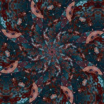 Seamless abstract square pattern. Symmetrical round pattern. Author's pattern Stock Illustration