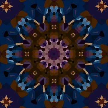 Seamless abstract square pattern. Symmetrical round pattern. Author's pattern Stock Illustration