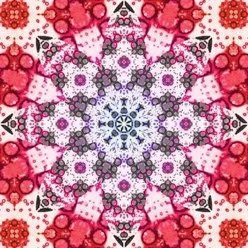 Seamless abstract square pattern. Symmetrical round pattern. Author's pattern 스톡 일러스트