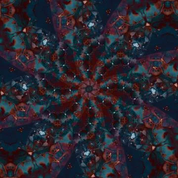 Seamless abstract square pattern. Symmetrical round pattern. Author's pattern Stock Illustration