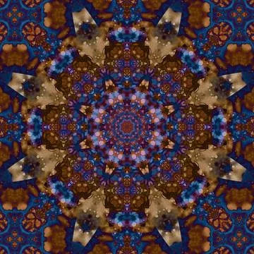 Seamless abstract square pattern. Symmetrical round pattern. Author's pattern 스톡 일러스트