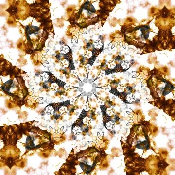 Seamless abstract square pattern. Symmetrical round pattern. Author's pattern Illustrazione stock