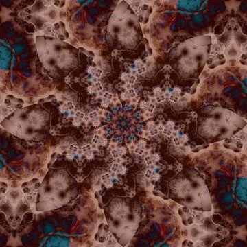 Seamless abstract square pattern. Symmetrical round pattern. Author's pattern Illustrazione stock