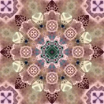 Seamless abstract square pattern. Symmetrical round pattern. Author's pattern Stock Illustration