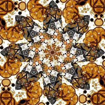 Seamless abstract square pattern. Symmetrical round pattern. Author's pattern Stock Illustration