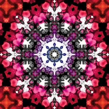 Seamless abstract square pattern. Symmetrical round pattern. Author's pattern Stock Illustration