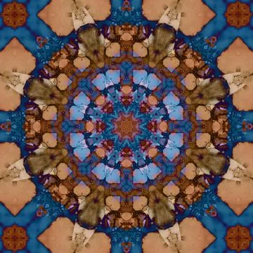 Seamless abstract square pattern. Symmetrical round pattern. Author's pattern Illustrazione stock