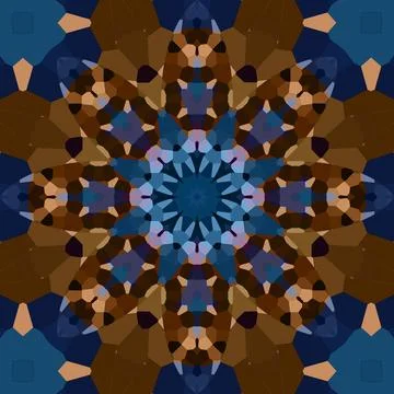 Seamless abstract square pattern. Symmetrical round pattern. Author's pattern Stock Illustration