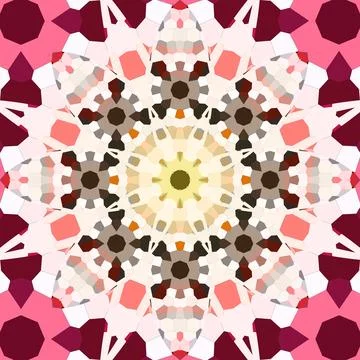 Seamless abstract square pattern. Symmetrical round pattern. Author's pattern Stock Illustration